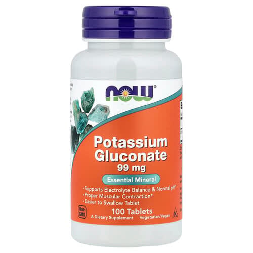 NOW Foods NOW Foods ポタシウム グルコネート 99mg 100タブレット パッケージ画像