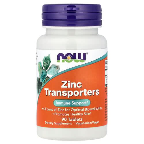 NOW Foods NOW Foods, Zinc Transporters, 90 タブレット(1タブレットあたり22mg) パッケージ画像
