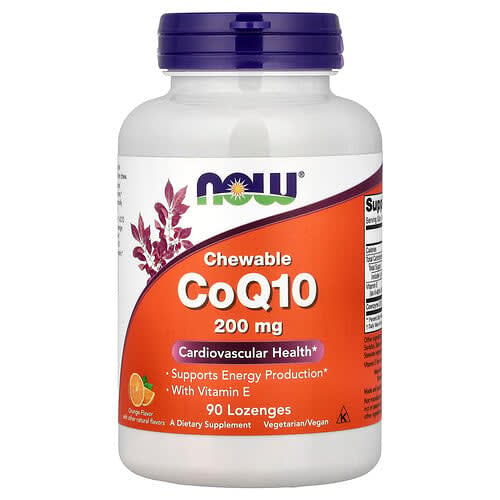 NOW Foods NOW Foods チューイング CoQ10 ウィズ ビタミンE オレンジ ロゼンジ90粒 パッケージ画像