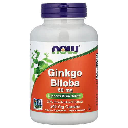 NOW Foods NOW Foods イチョウ葉エキス 60mg ベジカプセル240粒 パッケージ画像