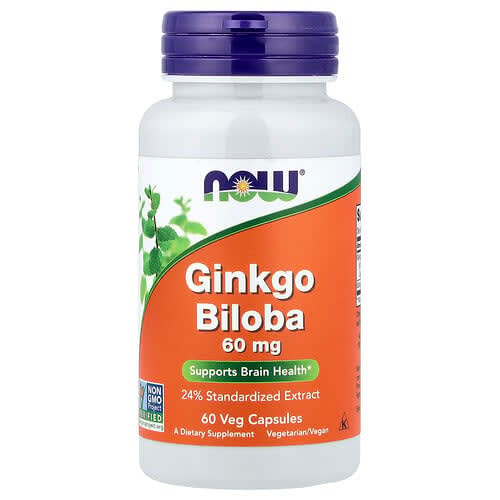 NOW Foods NOW Foods イチョウ葉エキス 60mg ベジカプセル60粒 パッケージ画像