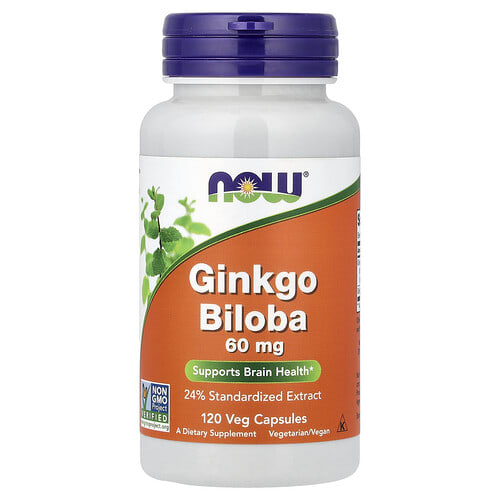NOW Foods NOW Foods イチョウ葉エキス 60mg ベジカプセル120粒 パッケージ画像