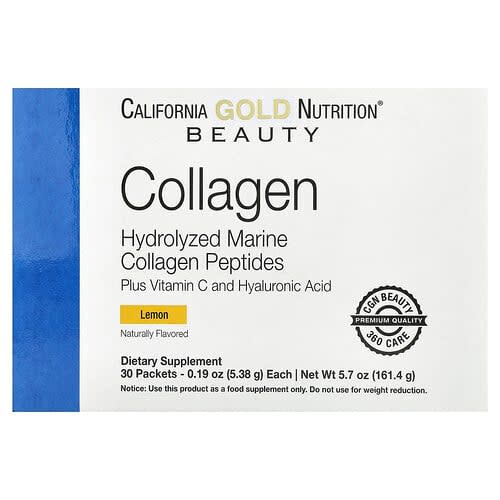 California Gold California Gold Nutrition マリンコラーゲンペプチド プラス ビタミンC&ヒアルロン酸 レモン風味 30包入(1包5.38g) パッケージ画像