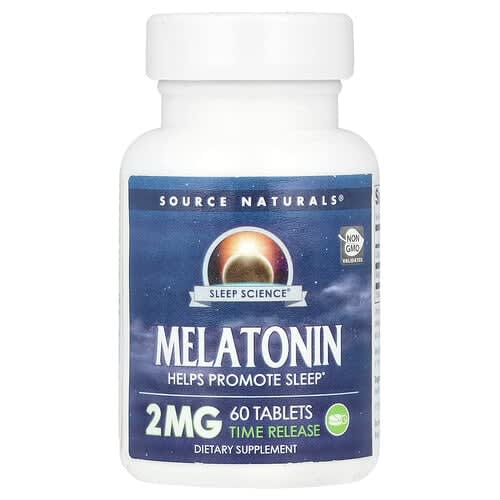 Source Naturals Source Naturals Sleep Science® メラトニン タイムリリース 2mg 60タブレット パッケージ画像