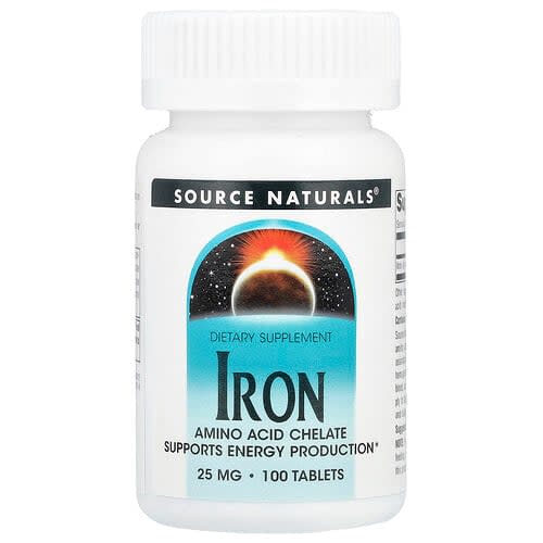 Source Naturals Source Naturals アイアン 25mg タブレット100粒 パッケージ画像