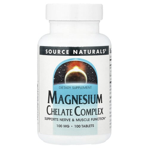 Source Naturals Source Naturals マグネシウム キレート コンプレックス 100mg タブレット100粒 パッケージ画像