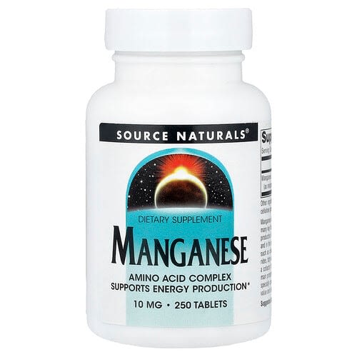 Source Naturals Source Naturals、マンガン、10 mg、タブレット250粒 パッケージ画像