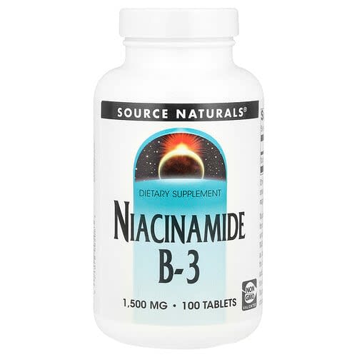 Source Naturals Source Naturals ナイアシンアミド B-3 1,500mg 100粒 パッケージ画像