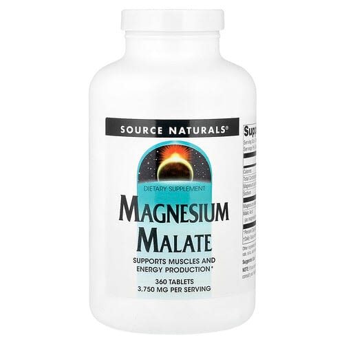 Source Naturals Source Naturals マグネシウムマレート タブレット360粒(1粒あたり1,250mg) パッケージ画像
