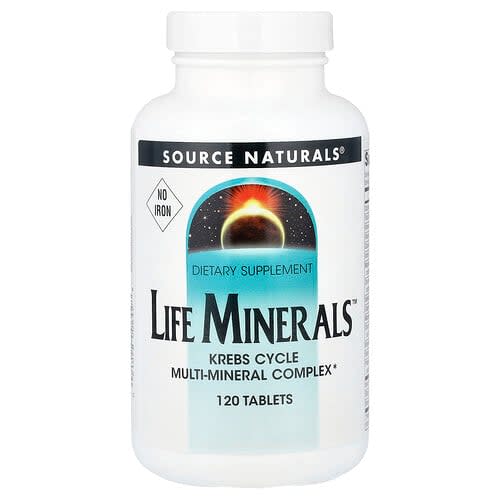 Source Naturals Source Naturals, ライフ ミネラルズ™ (鉄不含), 120タブレット パッケージ画像