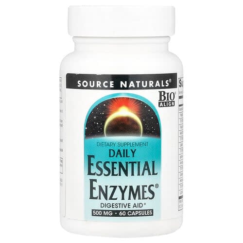 Source Naturals Source Naturals、デイリー エッセンシャル エンザイムス®、500 mg、60粒 パッケージ画像