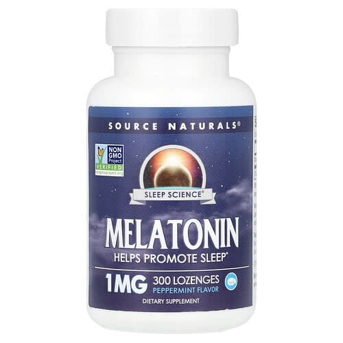 Source Naturals Source Naturals Sleep Science® メラトニン ペパーミント 1mg ロゼンジ300粒 パッケージ画像