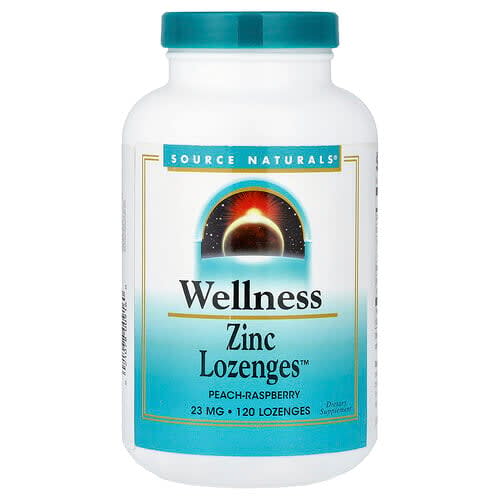 Source Naturals Source Naturals ウェルネス亜鉛ロゼンジ™ ピーチ・ラズベリー 120粒 パッケージ画像
