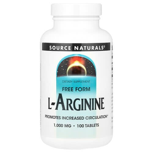 Source Naturals Source Naturals L-アルギニン フリーフォーム 1,000mg タブレット100粒 パッケージ画像