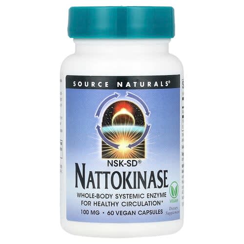Source Naturals Source Naturals ナットウキナーゼ 100mg ビーガンカプセル60粒 パッケージ画像