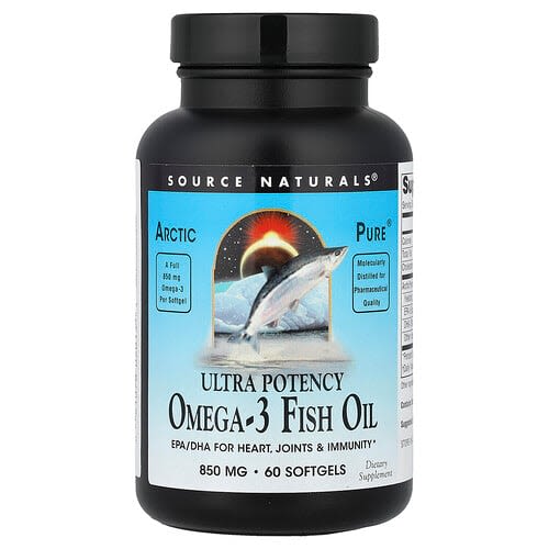 Source Naturals Source Naturals Arctic Pure® ウルトラポテンシー オメガ3 フィッシュオイル 850mg ソフトジェル60粒 パッケージ画像