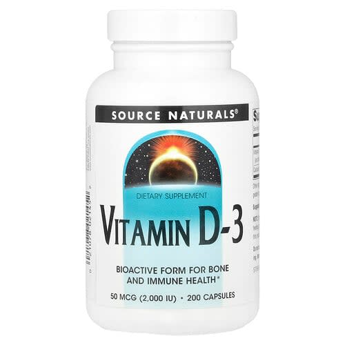 Source Naturals Source Naturals ビタミンD-3 50mcg（2,000 IU） 200カプセル パッケージ画像
