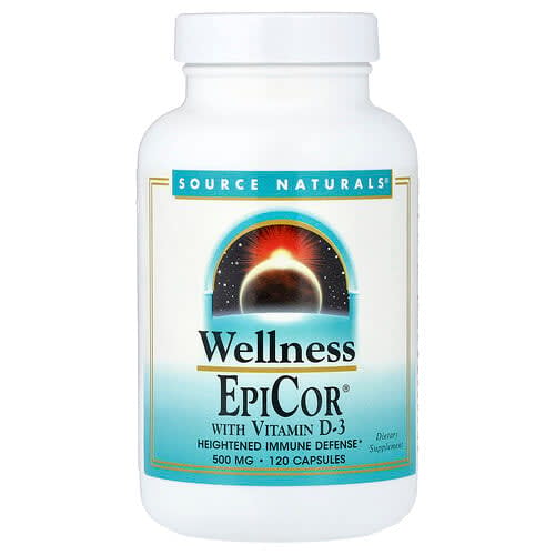 Source Naturals Source Naturals EpiCor® ウィズ ビタミンD-3、500mg、120粒 パッケージ画像