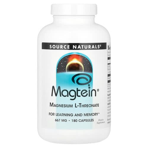 Source Naturals Source Naturals, Magtein®, マグネシウム L-スレオン酸塩, 180カプセル パッケージ画像