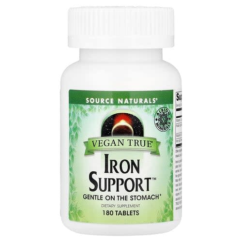 Source Naturals Source Naturals Vegan True® Iron Support™ 180タブレット パッケージ画像