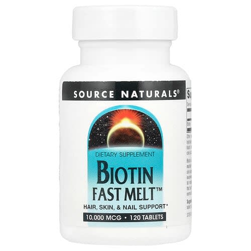 Source Naturals Source Naturals ビオチン ファストメルト™ 10,000mcg 120タブレット パッケージ画像