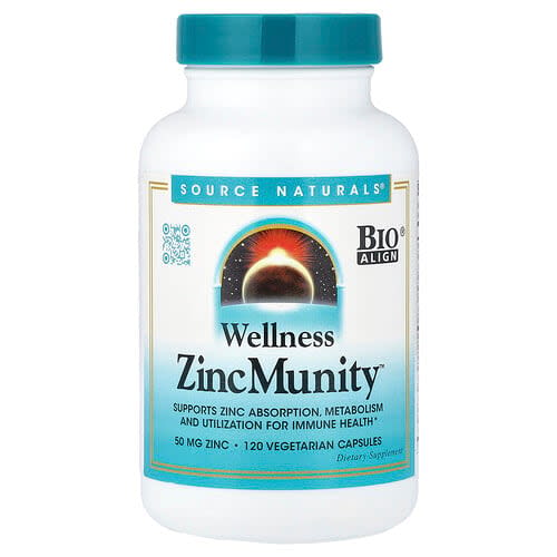 Source Naturals Source Naturals、Wellness ZincMunity™、ベジカプセル120粒 パッケージ画像