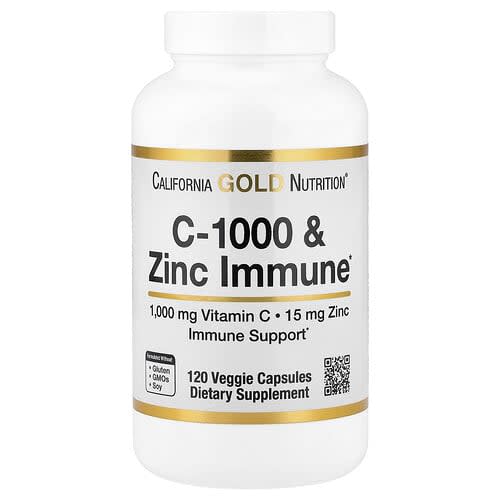 California Gold California Gold Nutrition C-1000 & Zinc Immune ベジカプセル120粒 パッケージ画像