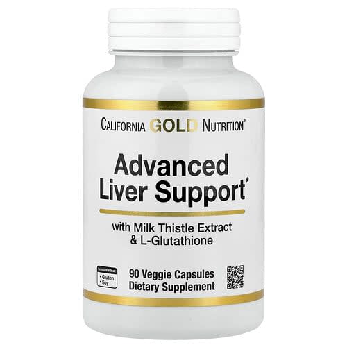 California Gold California Gold Nutrition アドバンスド レバーサポート(ミルクシスル エキス、L-グルタチオン、アルファリポ酸、グレープシード エキス配合)ベジカプセル90粒 パッケージ画像