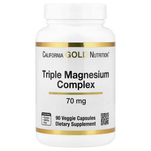 California Gold California Gold Nutrition トリプルマグネシウムコンプレックス 70mg ベジカプセル90粒 パッケージ画像