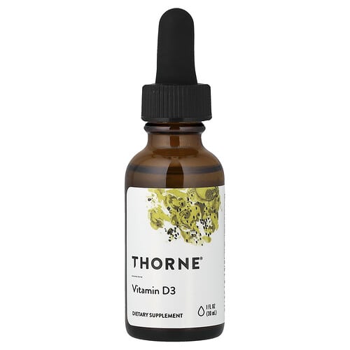 Thorne Thorne, ビタミンD3, 1 fl oz (30ml) パッケージ画像
