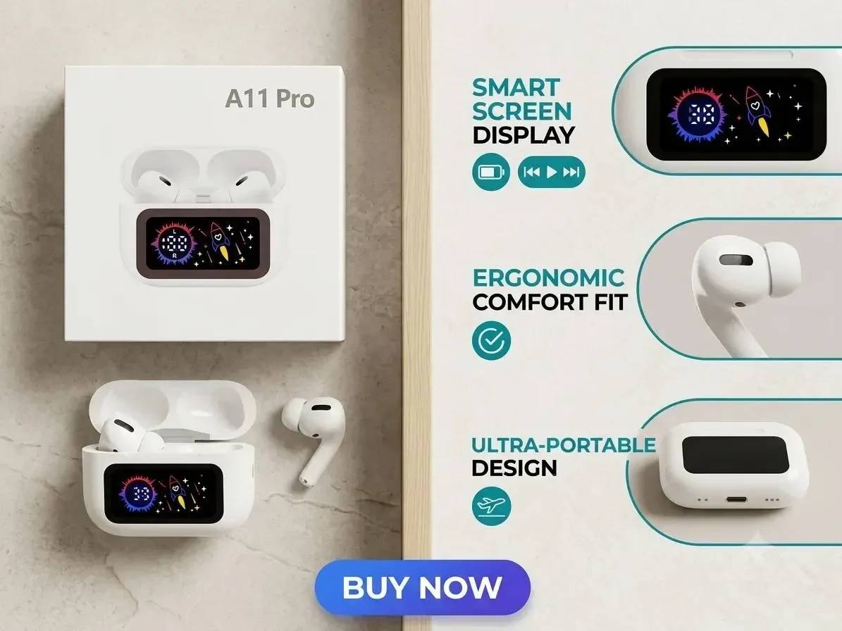 A11 Pro Smart Screen Wireless Earbuds