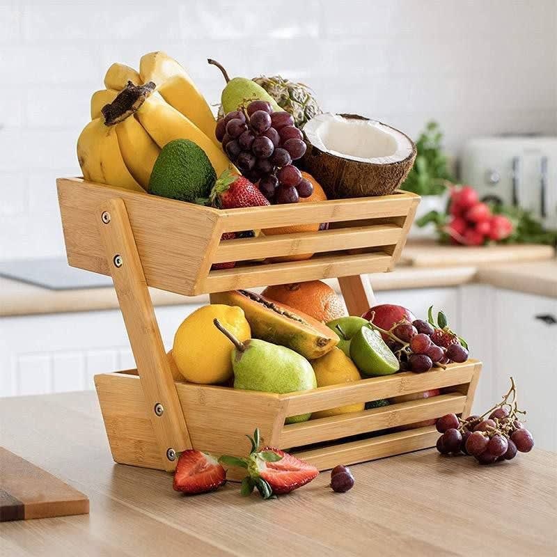 Fruit rack (2 tier wooden )