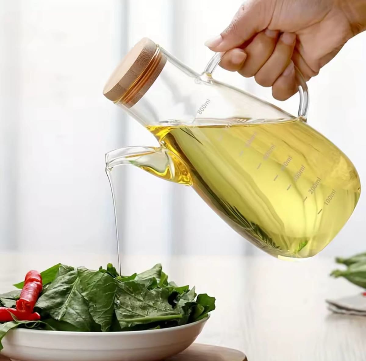1000ML Transparent Oil Bottle with lid