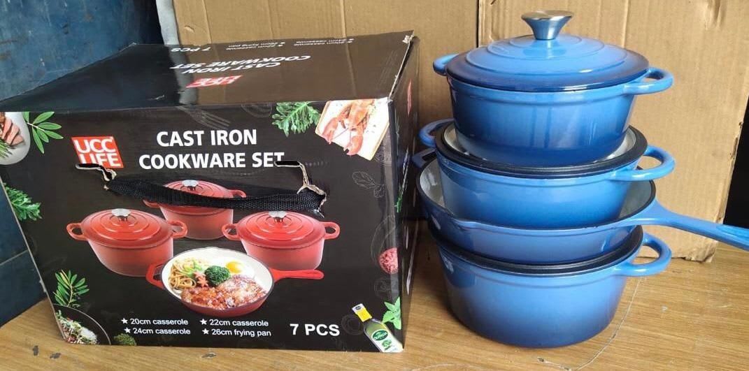 7pcs cast iron cookware