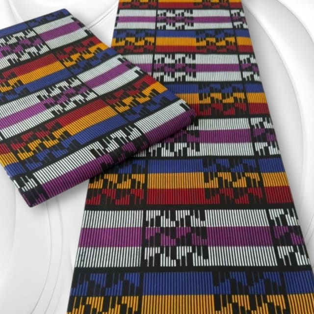 Akwete Inspired Fabric BYR - High Quality