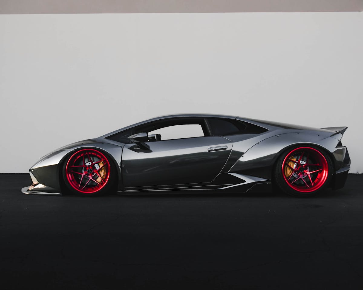 Black Lamborghini exterior detail