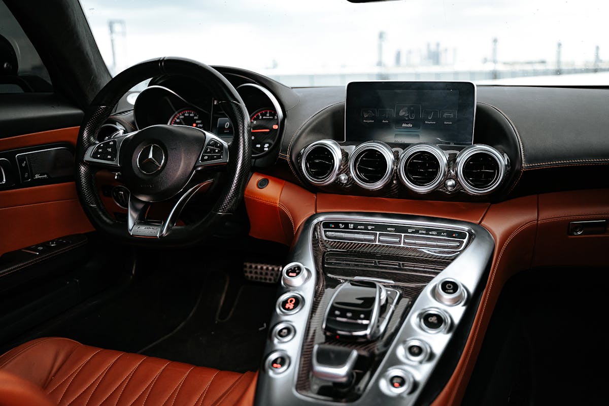 Clean luxury car interior