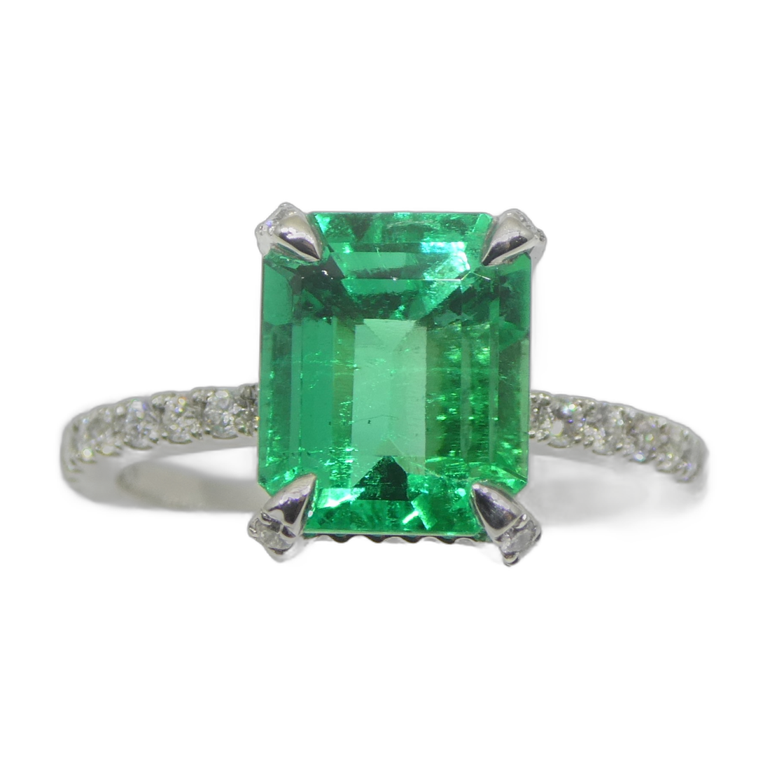 Vivid Green Emerald Ring, custom ring by Skyjems.ca