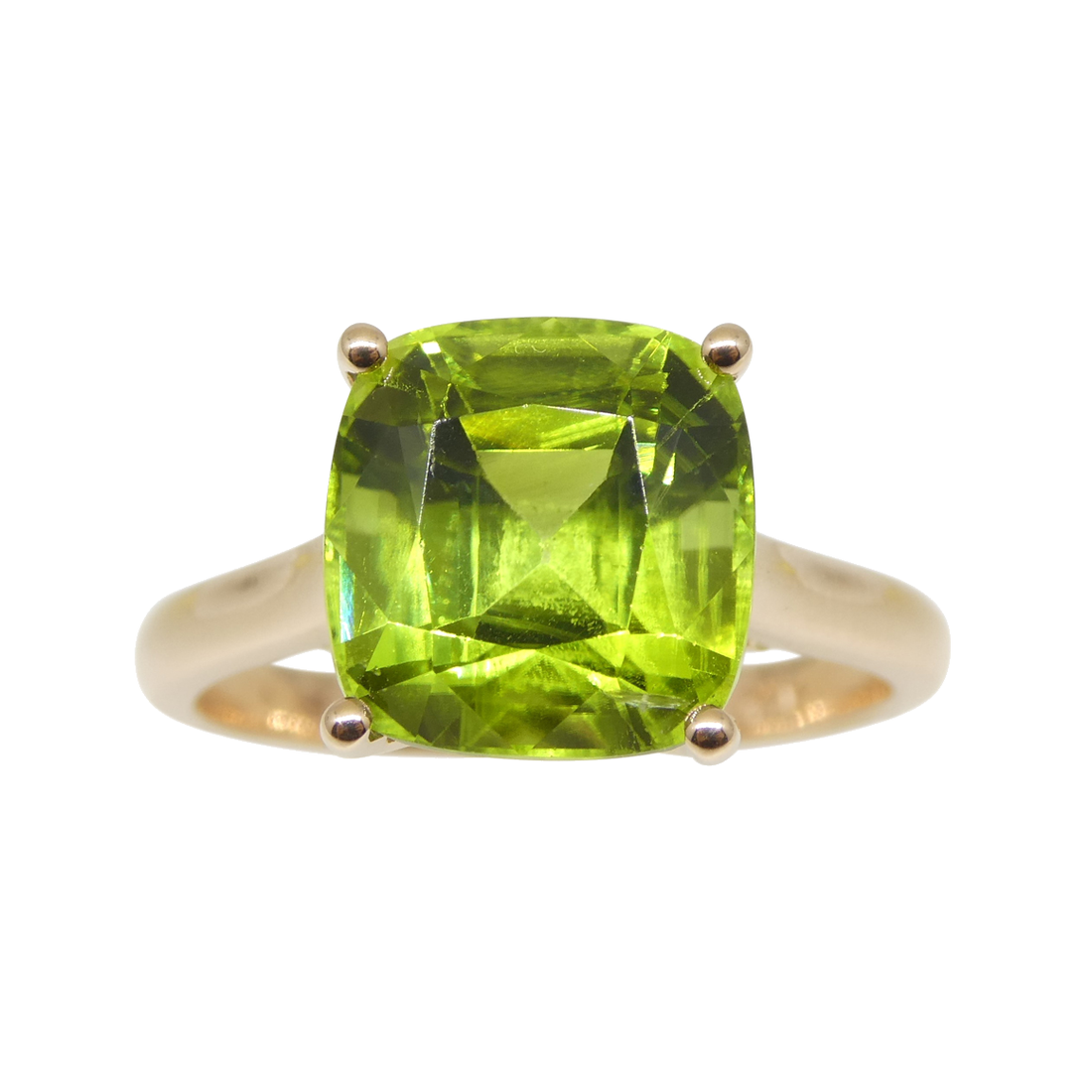 Chartreuse Yellow-Green Peridot Ring, custom ring by Skyjems.ca