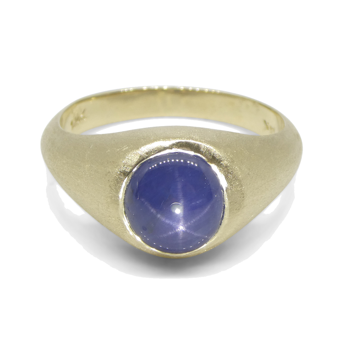 Blue-Violet Star Sapphire Signet Ring, custom signet ring by Skyjems.ca