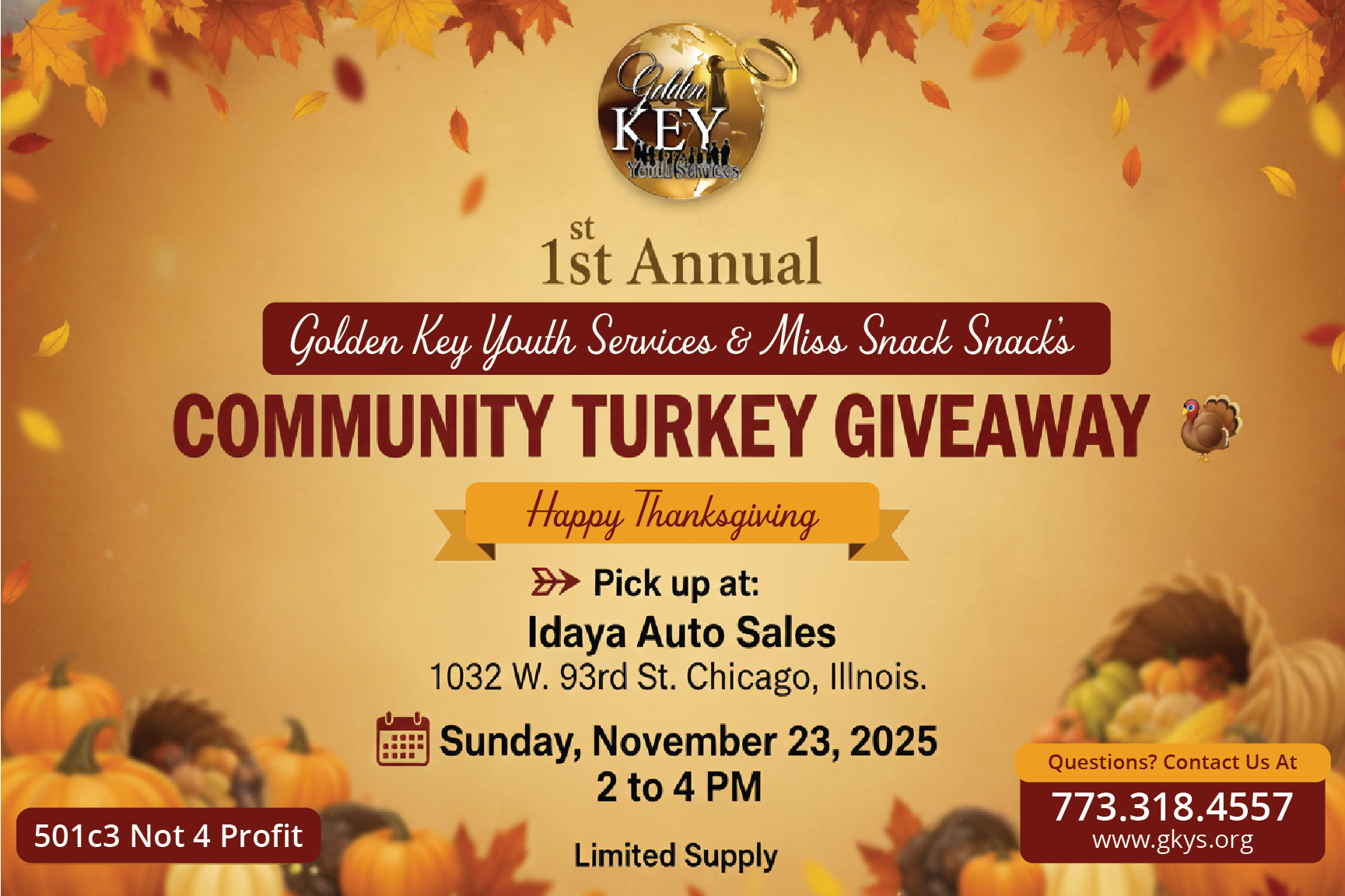 Turkey drive event graphic