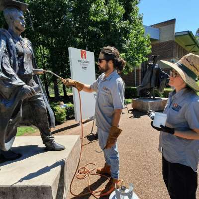 During Treatment - Conservators at work 