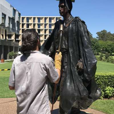 During Treatment - Conservators at work 