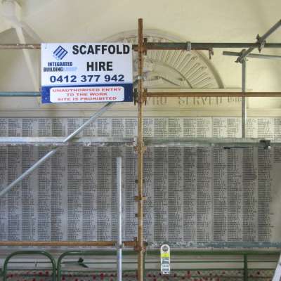 During treatment - Scaffold erected