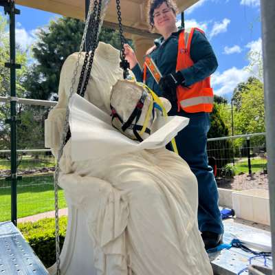 During treatment with conservator Zora Sanders