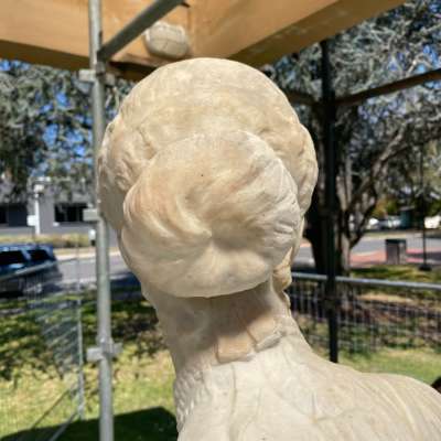 Princess Alexandra showing reconstructed bun and neck in situ