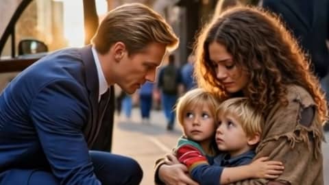 A millionaire sees his childhood love begging with two three-year-old twins — and recognizes her. But what he does next changes all their lives forever…