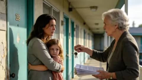 My grandmother found me and my daughter in a run-down motel. She asked gently, “Why aren’t you staying in the apartment I registered in your name after your divorce?” I blinked. “What apartment?” Three days later, I showed up at a family brunch. My mother stopped mid-sentence. My father stared at the floor.