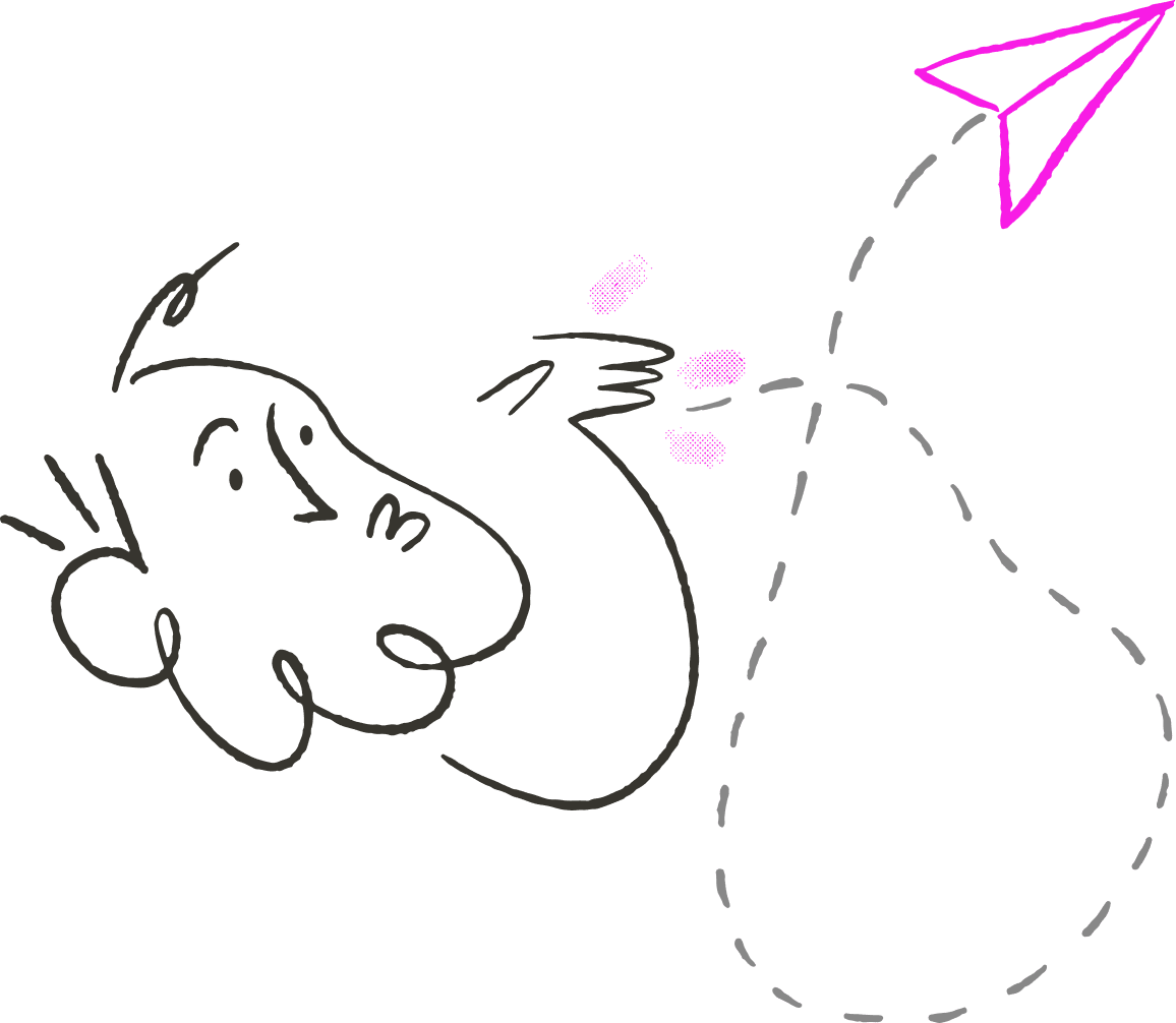 A creative sketch of a person using a computer