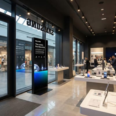 Samsung MicroRGB poster design in Samsung store